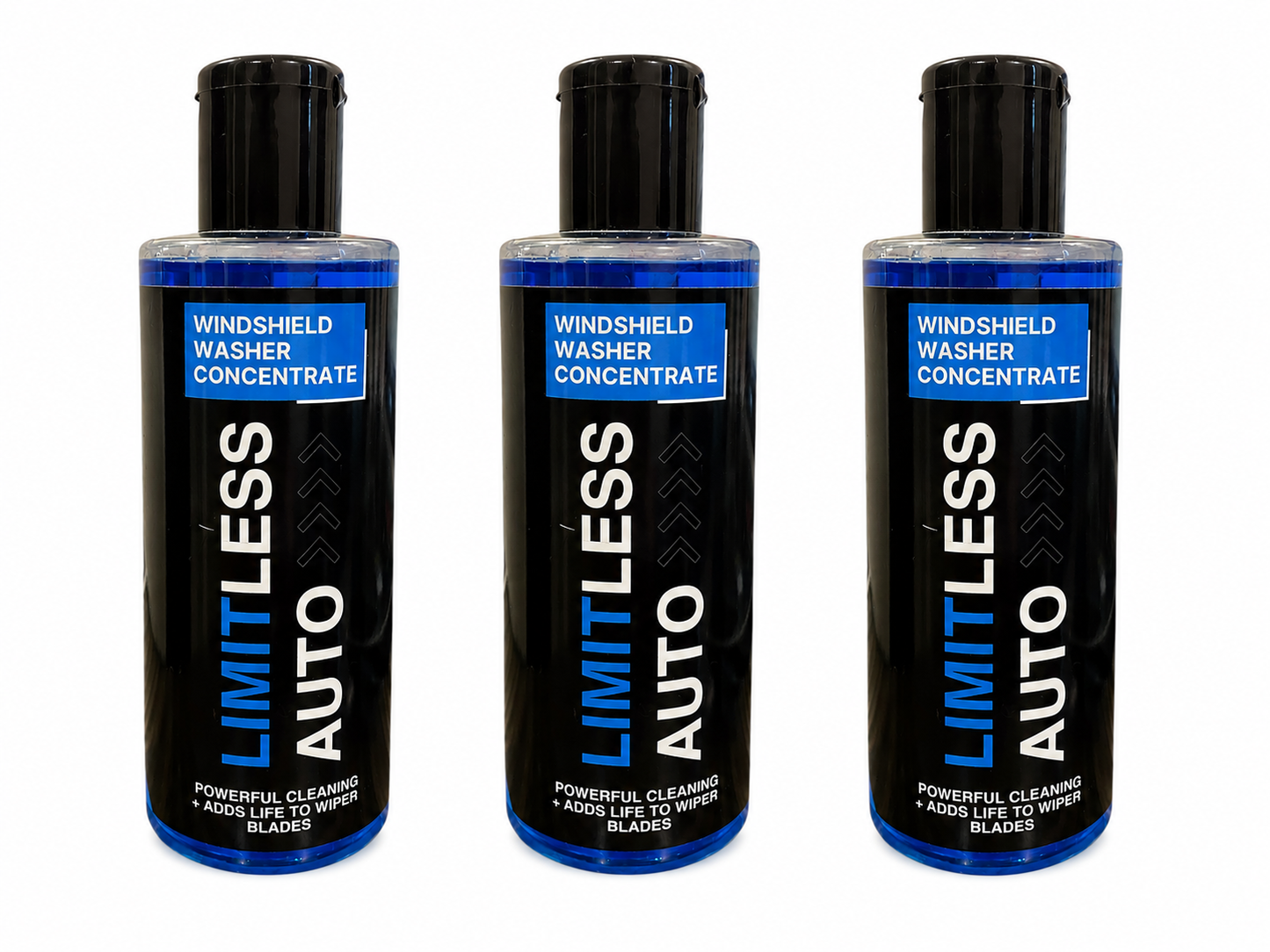 Limitless Auto | 200mL Windshield Washer Fluid For Car - Car Windshield Cleaner Liquid In Concentrate Form - Get A Streak Free Finish With Our Car Wiper Liquid (Pack of 3)