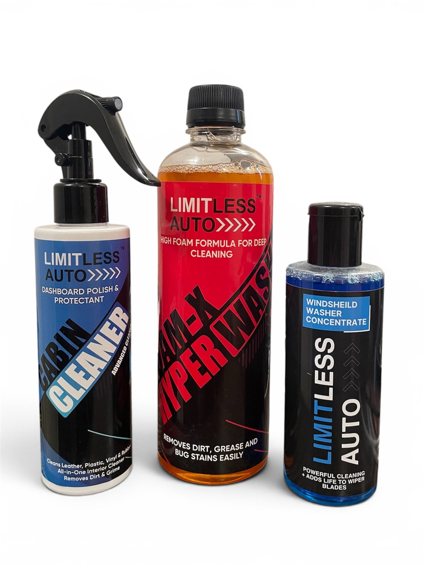 Limitless Auto | COMBO CABIN CLEANER, FOAM-X HYPER WASH, WINDSHIELD WASHER