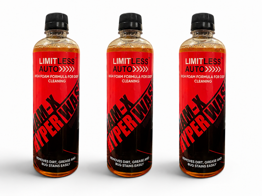 Limitless Auto | FOAM-X HYPER WASH Car Bodywash, High Foam Formula for Deep Cleaning, Removes Dirt, Grease and Bug Stains, Liquid, 500 ml (Pack of 3)
